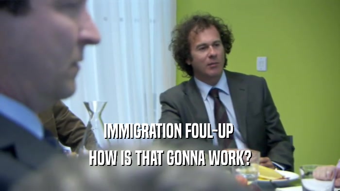 IMMIGRATION FOUL-UP  HOW IS THAT GONNA WORK? 