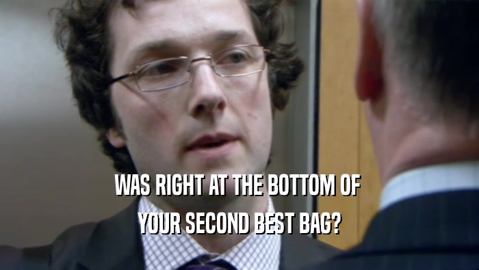 WAS RIGHT AT THE BOTTOM OF  YOUR SECOND BEST BAG? 