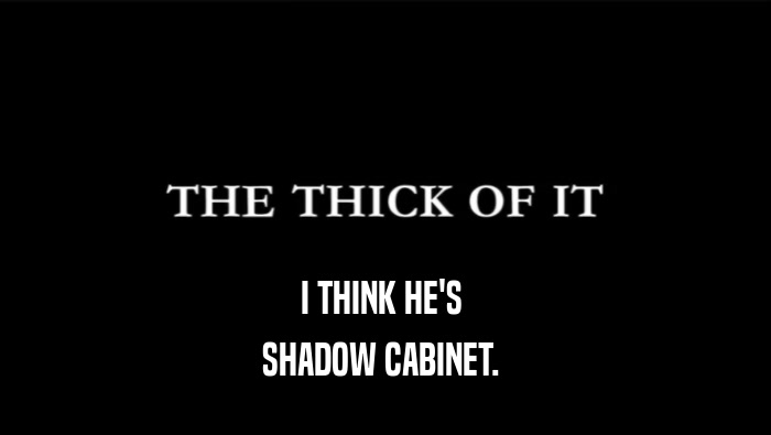 I THINK HE'S  SHADOW CABINET.  