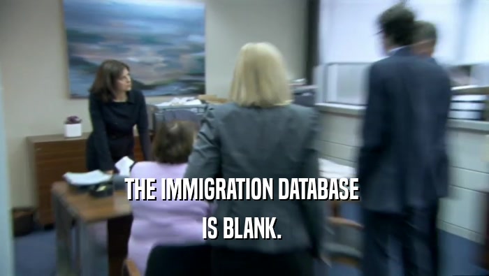 THE IMMIGRATION DATABASE  IS BLANK.  