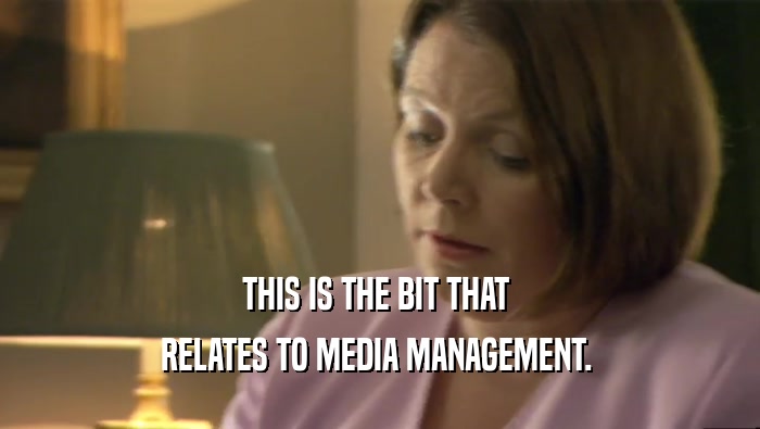THIS IS THE BIT THAT  RELATES TO MEDIA MANAGEMENT.  