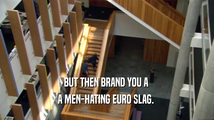 BUT THEN BRAND YOU A 
 A MEN-HATING EURO SLAG. 
 