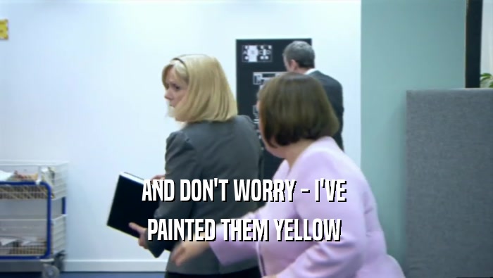 AND DON'T WORRY - I'VE  PAINTED THEM YELLOW  