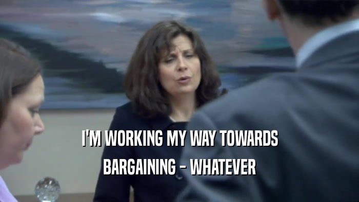 I'M WORKING MY WAY TOWARDS BARGAINING - WHATEVER 