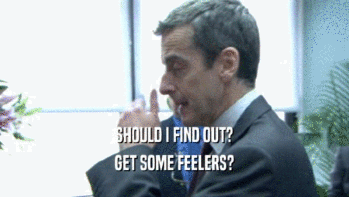SHOULD I FIND OUT? GET SOME FEELERS? 