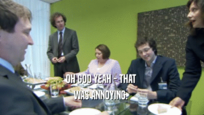 OH GOD YEAH - THAT  WAS ANNOYING.  