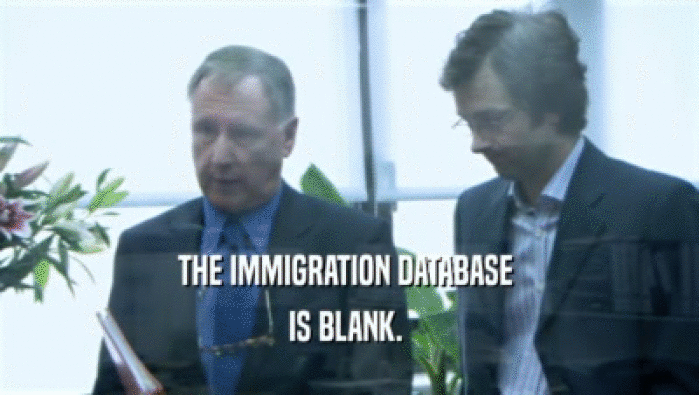 THE IMMIGRATION DATABASE 
 IS BLANK. 
 