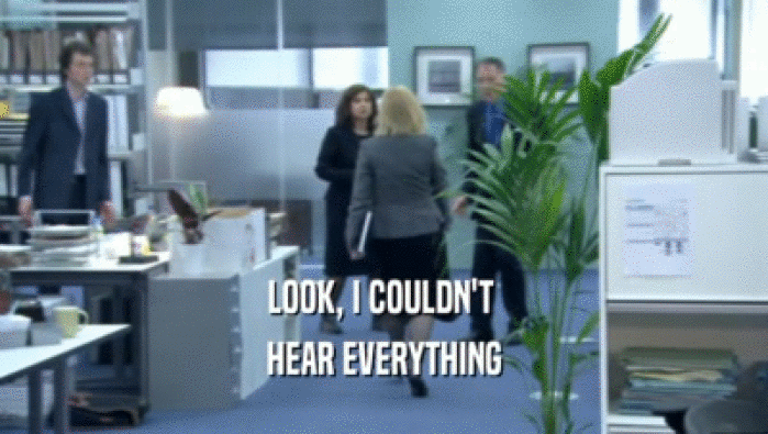 LOOK, I COULDN'T  HEAR EVERYTHING 