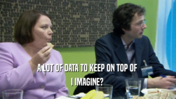 A LOT OF DATA TO KEEP ON TOP OF  I IMAGINE?  