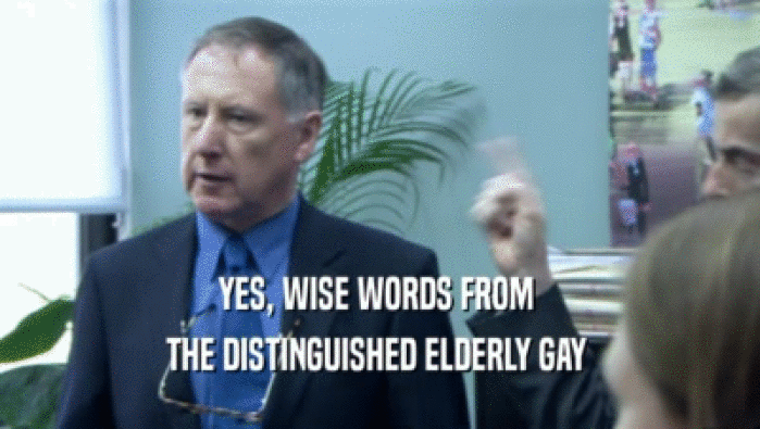 YES, WISE WORDS FROM  THE DISTINGUISHED ELDERLY GAY  