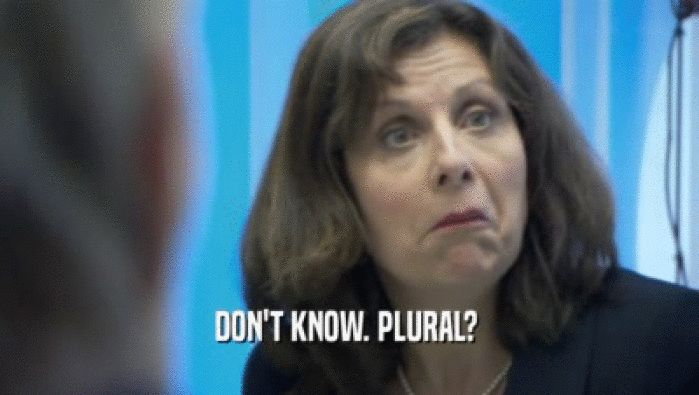 DON'T KNOW. PLURAL?   