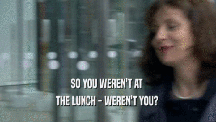 SO YOU WEREN'T AT  THE LUNCH - WEREN'T YOU?  
