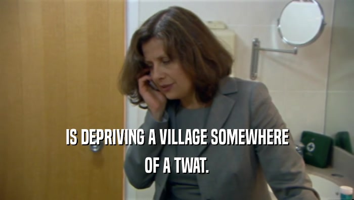 IS DEPRIVING A VILLAGE SOMEWHERE OF A TWAT. 