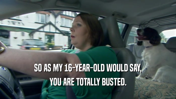 SO AS MY 16-YEAR-OLD WOULD SAY, YOU ARE TOTALLY BUSTED. 