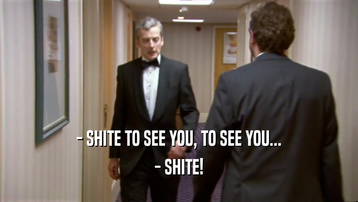 - SHITE TO SEE YOU, TO SEE YOU... - SHITE! 