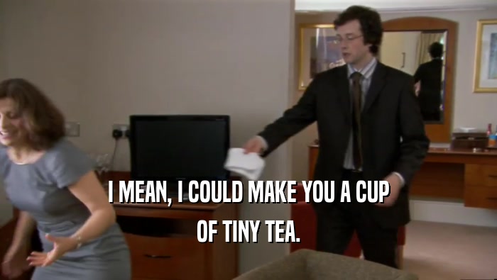 I MEAN, I COULD MAKE YOU A CUP OF TINY TEA. 