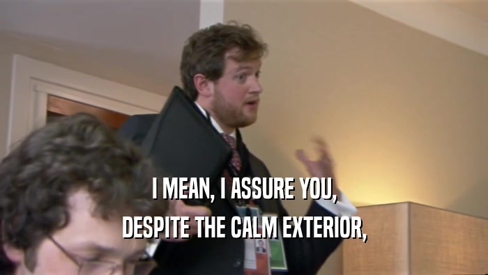 I MEAN, I ASSURE YOU, DESPITE THE CALM EXTERIOR, 
