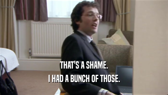THAT'S A SHAME. I HAD A BUNCH OF THOSE. 