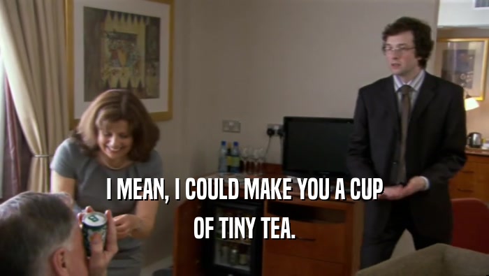I MEAN, I COULD MAKE YOU A CUP OF TINY TEA. 