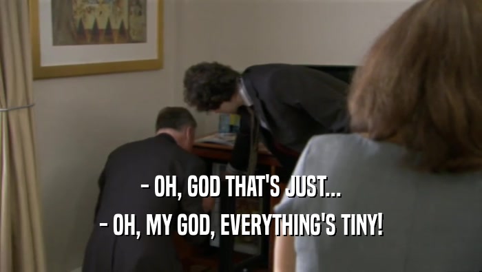 - OH, GOD THAT'S JUST... - OH, MY GOD, EVERYTHING'S TINY! 