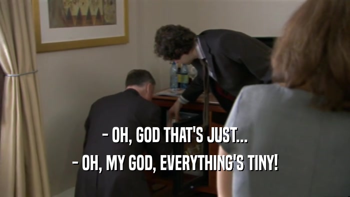 - OH, GOD THAT'S JUST... - OH, MY GOD, EVERYTHING'S TINY! 