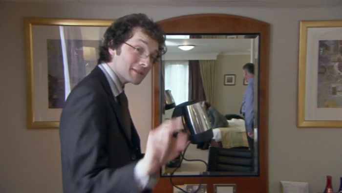 MAYBE THE ROOM ONLY LOOKS BIGGER BECAUSE GLENN'S KETTLE IS SO TINY. 