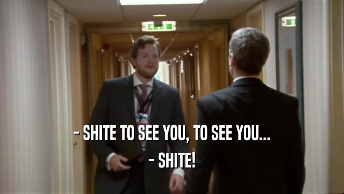 - SHITE TO SEE YOU, TO SEE YOU... - SHITE! 