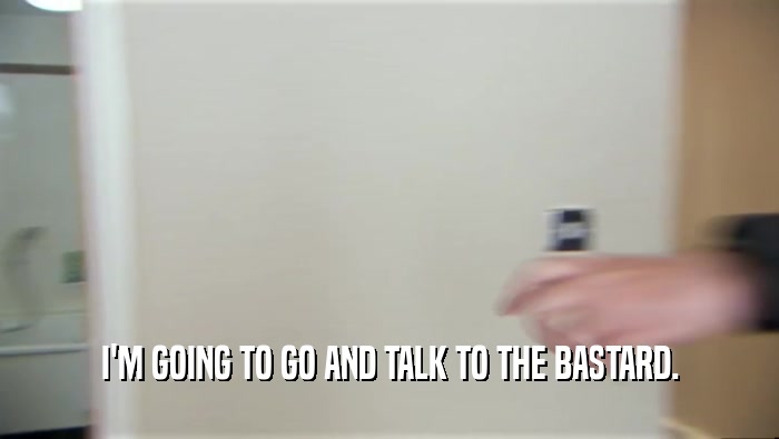 I'M GOING TO GO AND TALK TO THE BASTARD.  