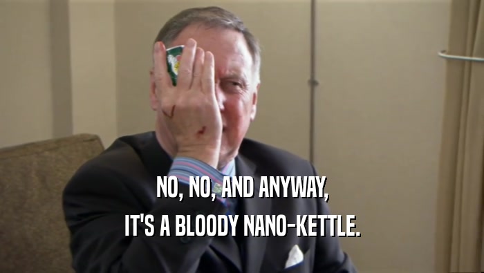 NO, NO, AND ANYWAY, IT'S A BLOODY NANO-KETTLE. 