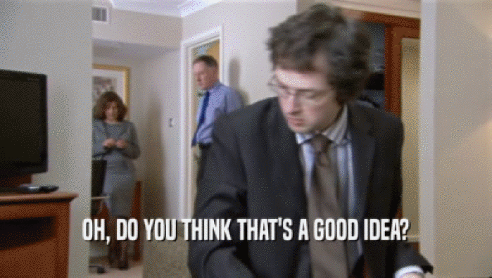 OH, DO YOU THINK THAT'S A GOOD IDEA?  
