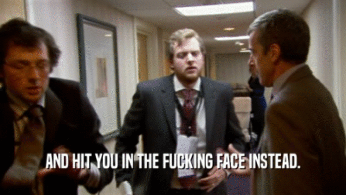 AND HIT YOU IN THE FUCKING FACE INSTEAD.  