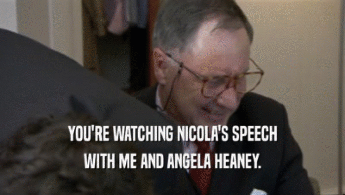 YOU'RE WATCHING NICOLA'S SPEECH
 WITH ME AND ANGELA HEANEY.
 