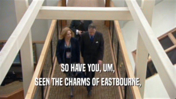 SO HAVE YOU, UM,
 SEEN THE CHARMS OF EASTBOURNE,
 