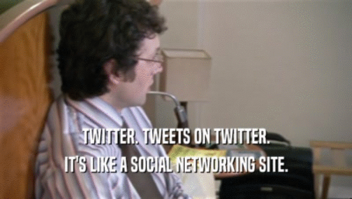 TWITTER. TWEETS ON TWITTER. IT'S LIKE A SOCIAL NETWORKING SITE. 