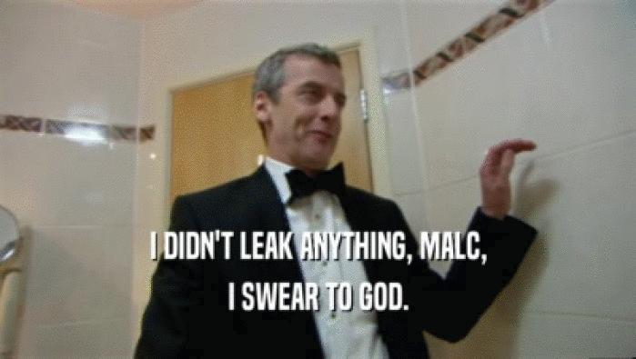 I DIDN'T LEAK ANYTHING, MALC, I SWEAR TO GOD. 
