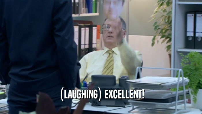 (LAUGHING) EXCELLENT!  
