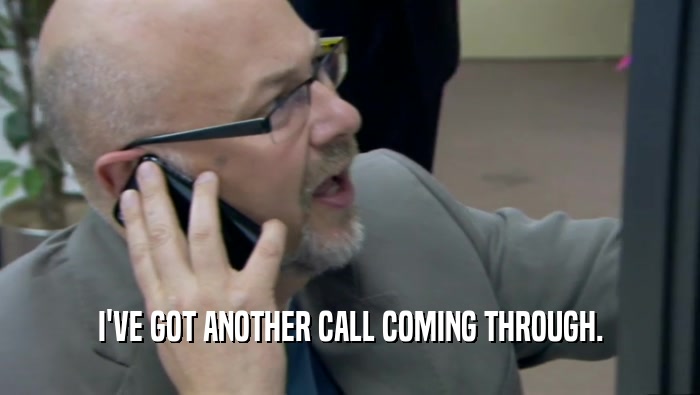 I'VE GOT ANOTHER CALL COMING THROUGH.  