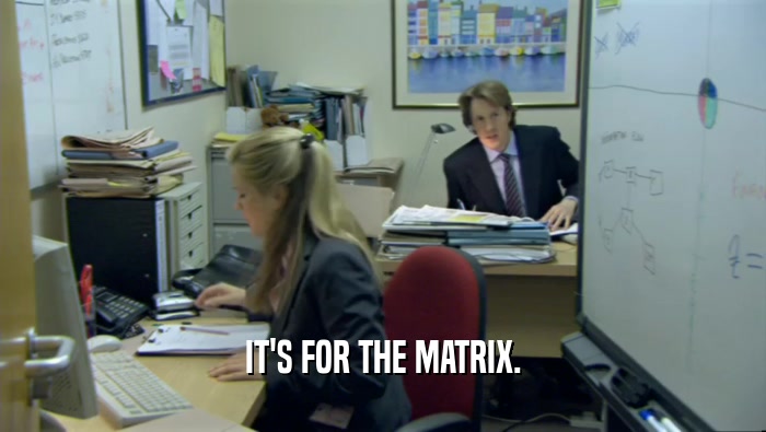 IT'S FOR THE MATRIX.  
