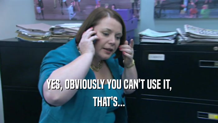 YES, OBVIOUSLY YOU CAN'T USE IT, THAT'S... 