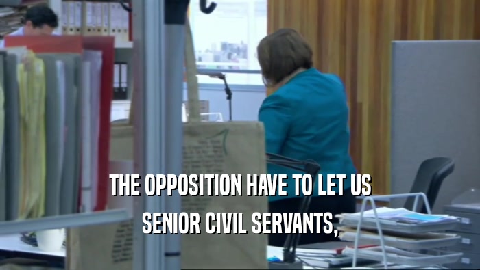 THE OPPOSITION HAVE TO LET US SENIOR CIVIL SERVANTS, 