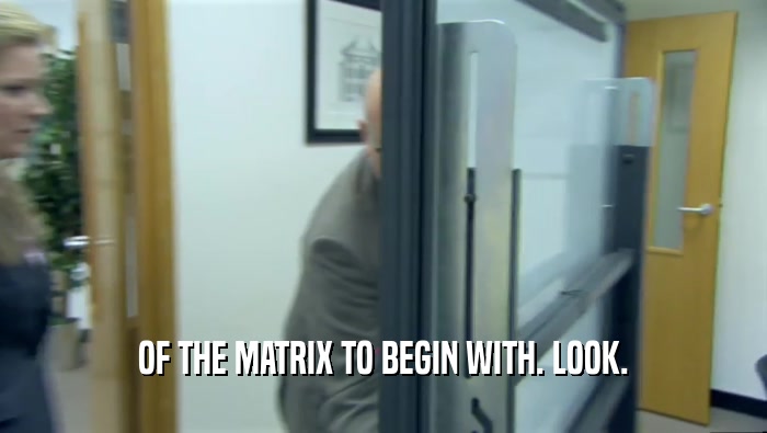 OF THE MATRIX TO BEGIN WITH. LOOK.  