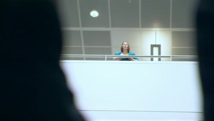 LOOKS AS IF SHE'S GONNA LAUNCH HERSELF AT US AT ANY SECOND. 