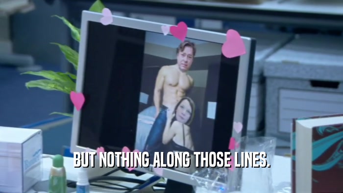 BUT NOTHING ALONG THOSE LINES.  