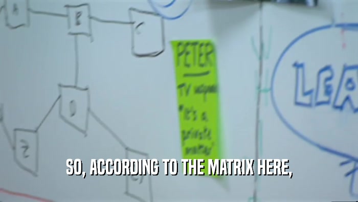 SO, ACCORDING TO THE MATRIX HERE,  