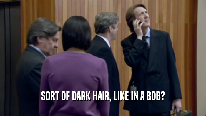 SORT OF DARK HAIR, LIKE IN A BOB?  