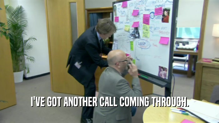 I'VE GOT ANOTHER CALL COMING THROUGH.  