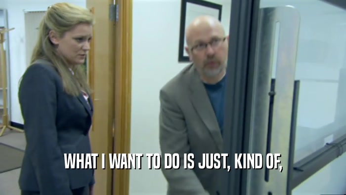 WHAT I WANT TO DO IS JUST, KIND OF,  