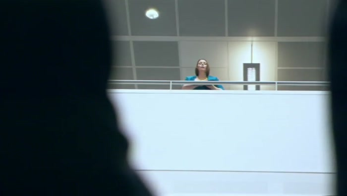 LOOKS AS IF SHE'S GONNA LAUNCH HERSELF AT US AT ANY SECOND. 