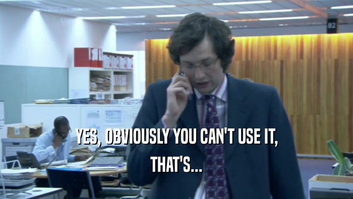 YES, OBVIOUSLY YOU CAN'T USE IT, THAT'S... 