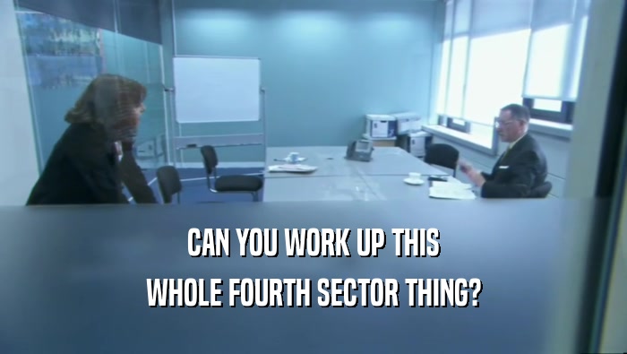 CAN YOU WORK UP THIS WHOLE FOURTH SECTOR THING? 